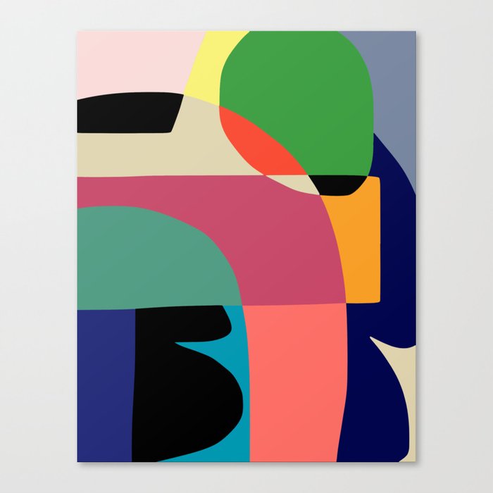Framed Abstract Wall Art, Modern Art Print, Mid Century Modern Canvas