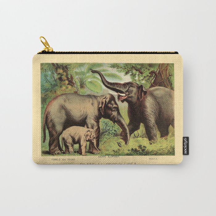 Vintage Asian Elephants Carry-All Pouch