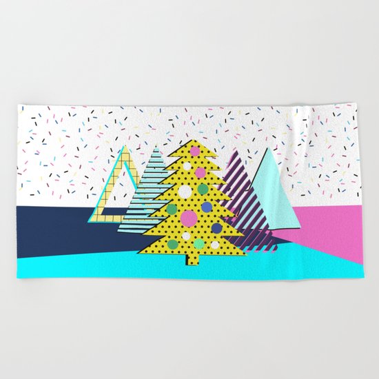 Christmas Trees Beach Towel