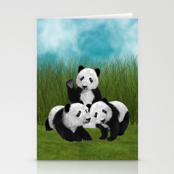 Panda Bear Cubs Love Stationery Cards