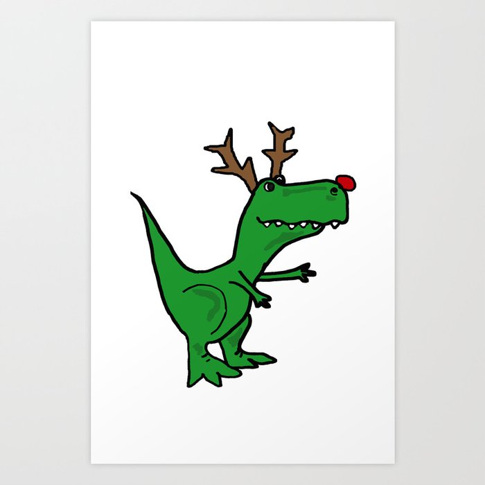 POP ART T-rex Free Hugs Wall Art Print Blue, Yellow Kids Room