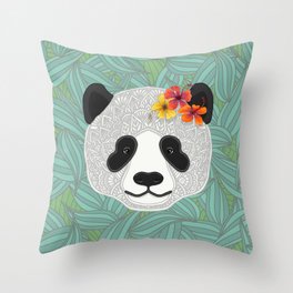 Tropical Panda Throw Pillow