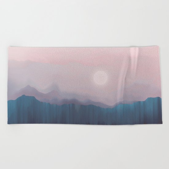 Pink Fog Beach Towel