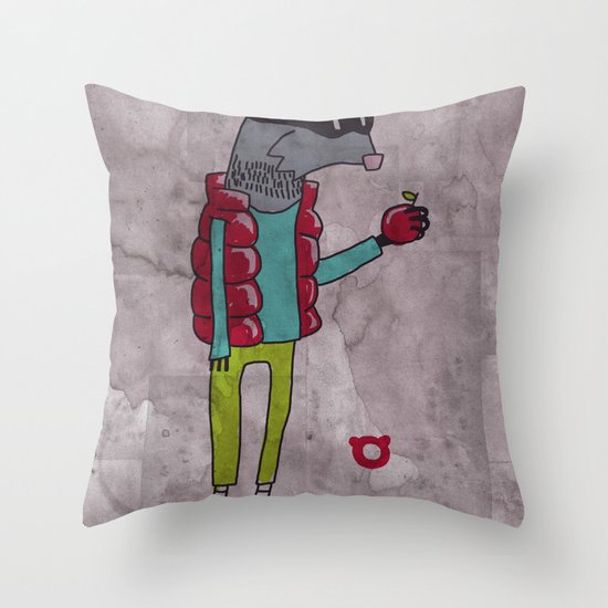 006_raccoon Throw Pillow