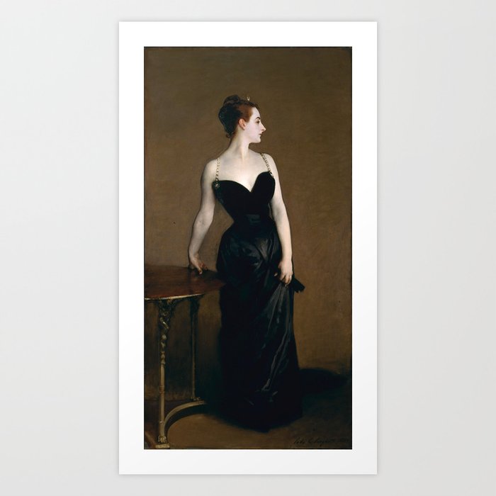 Portrait of Madame X by John Singer Sargent - Vintage Fine Art Oil Painting Art Print