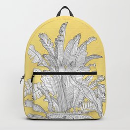 Banana Leaves Illustration - Yellow Backpack