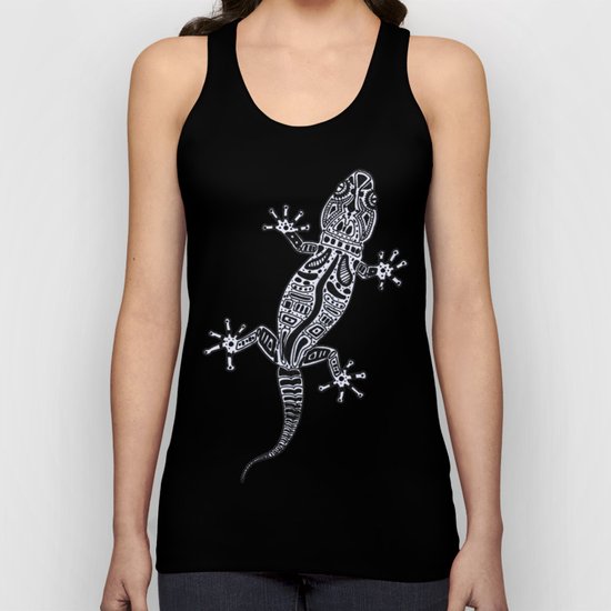 Ornate Lizard (b&w version) Unisex Tank Top