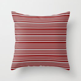 [ Thumbnail: Dark Red and Dark Gray Colored Lines/Stripes Pattern Throw Pillow ]