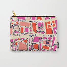 paris map pink Carry-All Pouch
