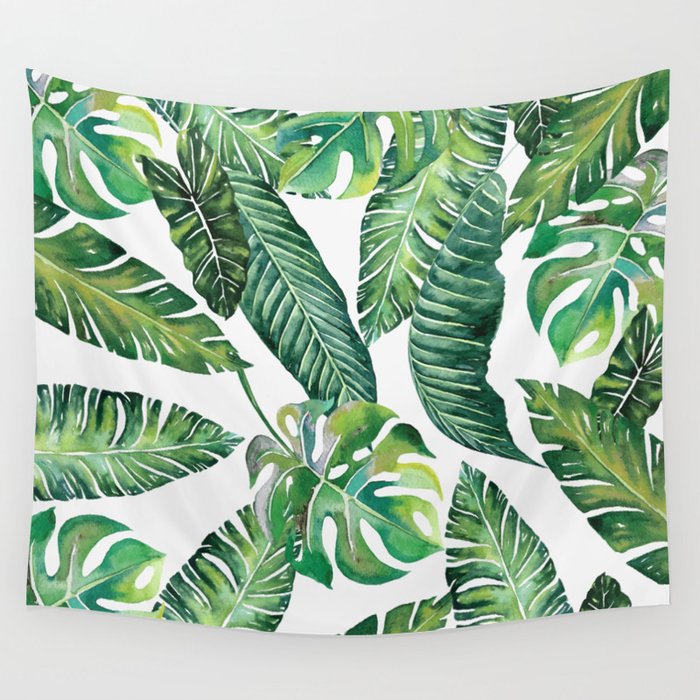 Jungle Leaves, Banana, Monstera #society6 Wall Tapestry