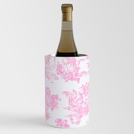 Pink Toile De Jouy Print Wine Chiller