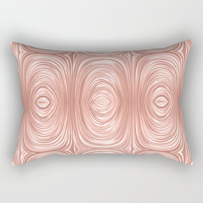 Glam Rose Gold Metallic Swirl Texture Rectangular Pillow