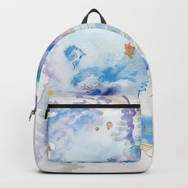 The Reward for Humility Backpack | Sunset, Blue, Ink, Watercolor, Pattern, Purple, Abstract, Dream, Painting 