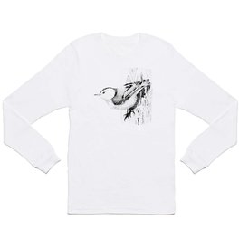 White-breasted Nuthatch Stipple Drawing Long Sleeve T Shirt
