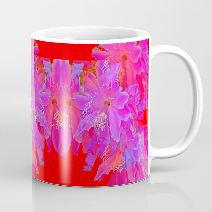 Orchid Cactus Hot Fuchsia Abstract Coffee Mug