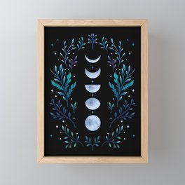 Moonlight Garden - Blue Framed Mini Art Print