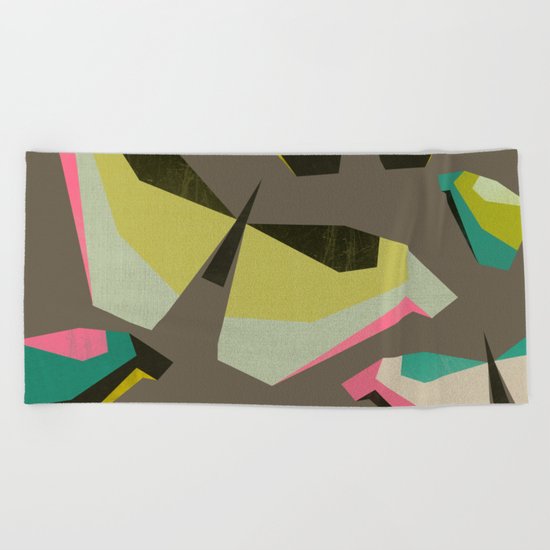 Neon Butterflies Beach Towel