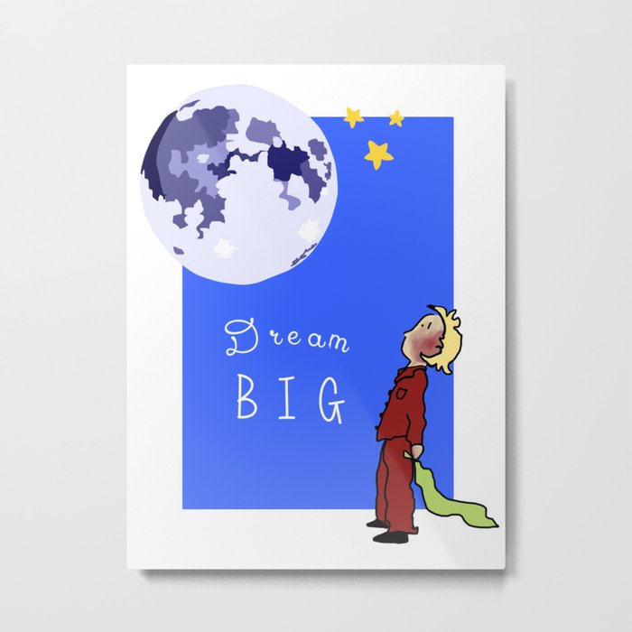 Dream Big Moon And Boy Metal Print By Wholeheartart Society6