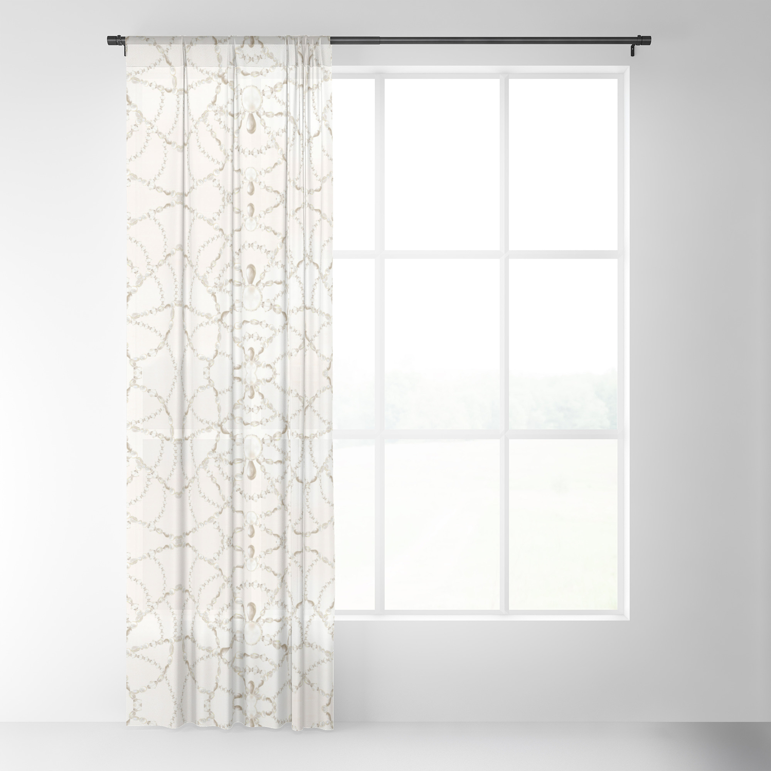 Beaded Pearls Sheer Curtain By Castlefielddesign Society6
