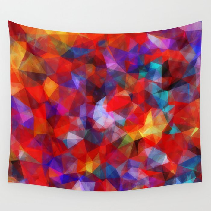 Geometric Triangle Pattern Abstract Background In Red Blue Yellow