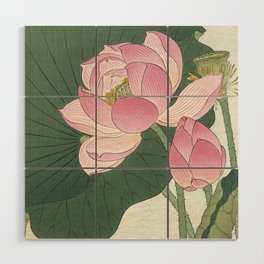 Flowering lotus flowers, Ohara Koson Wood Wall Art