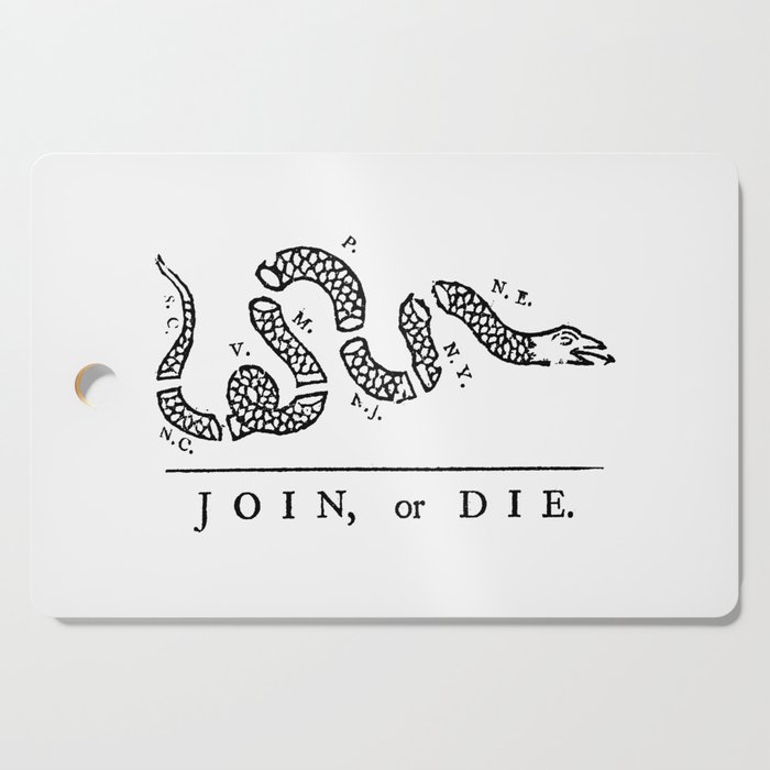 JOIN OR DIE black Cutting Board