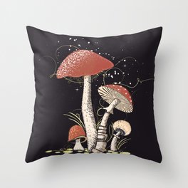 Different mushrooms Throw Pillow