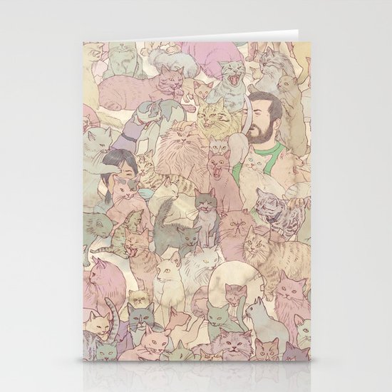 Self Portrait with Kitties Stationery Cards