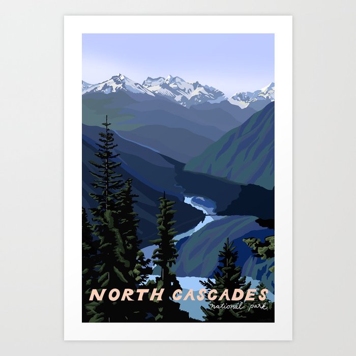 North Cascades National Park, Vintage Art Print