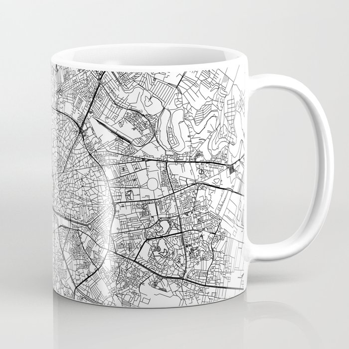 Bucharest White Map Coffee Mug