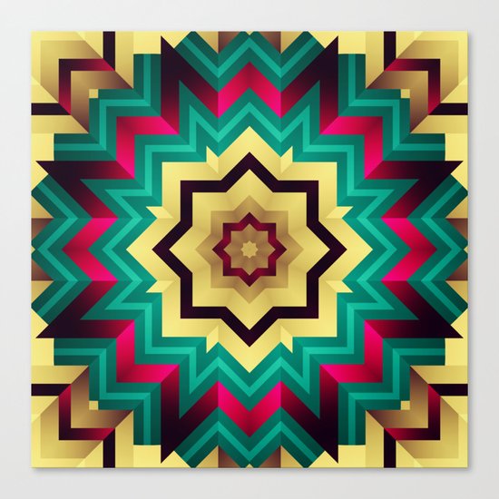 Geometric kaleidoscope with star shapes Canvas Print