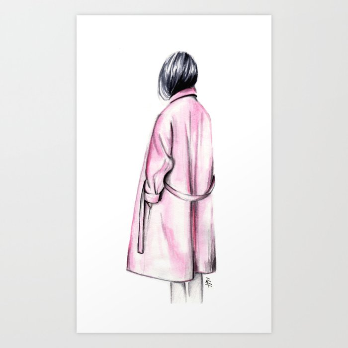 Pink coat Art Print