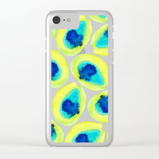 Electric Avocados Clear iPhone Case