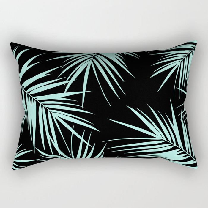 Palm Leaves Cali Finesse #4 #MintBlack #tropical #decor #art #society6 Rectangular Pillow