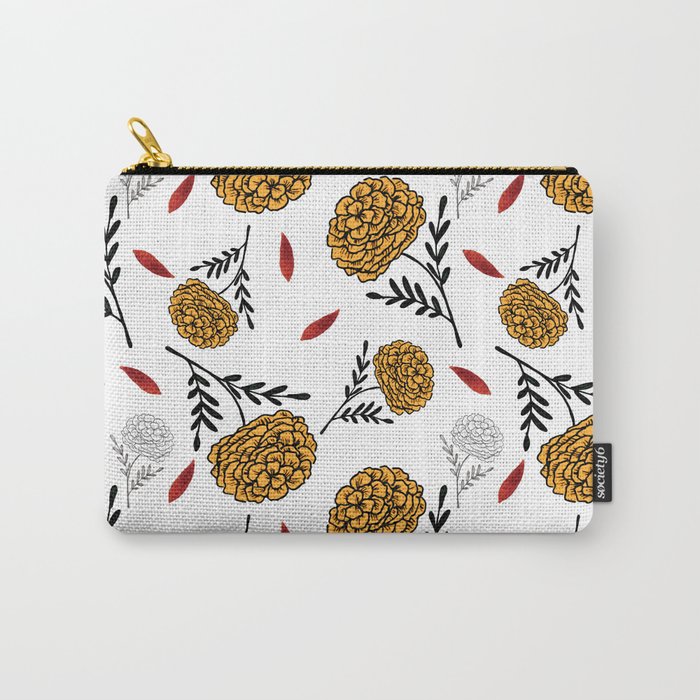 October Birth Flower Marigold Carry-All Pouch