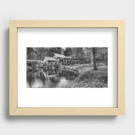 The Mabry Mill - Virginia Blue Ridge Parkway Monochrome Panorama Recessed Framed Print