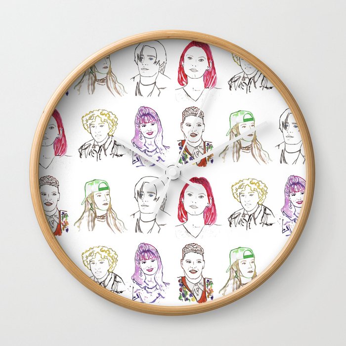 Cool Kids Wall Clock By Katsillustration Society6