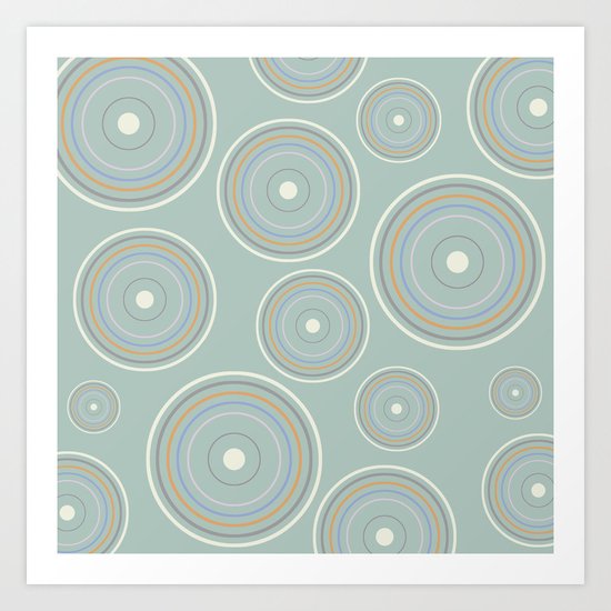 CONCENTRIC CIRCLES IN GREEN (abstract pattern) Art Print