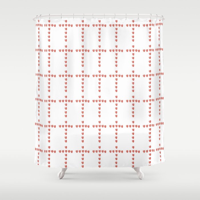 Christian Cross 54– with hearts Shower Curtain