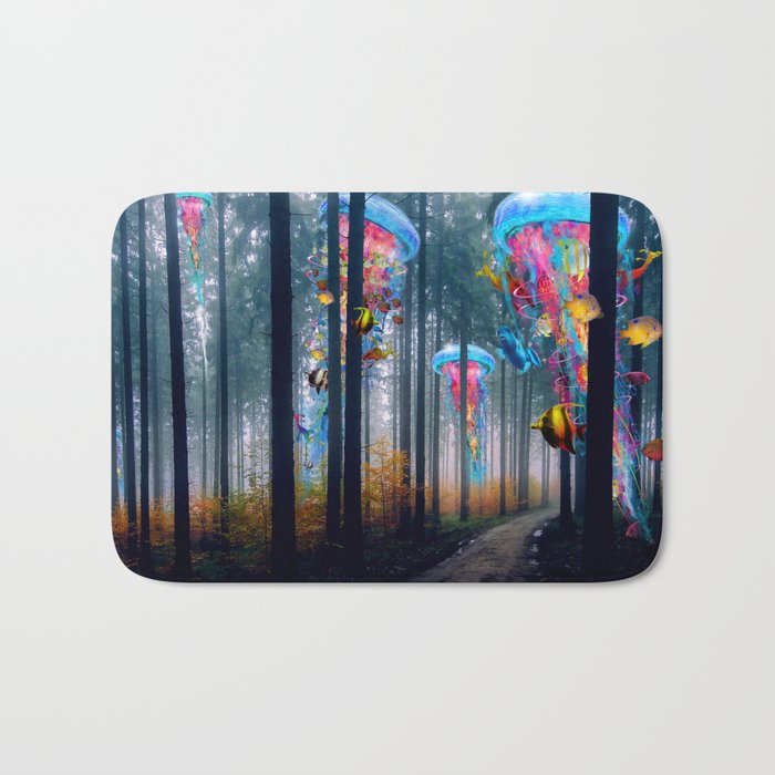 Forest of Super Electric Jellyfish Worlds Bath Mat