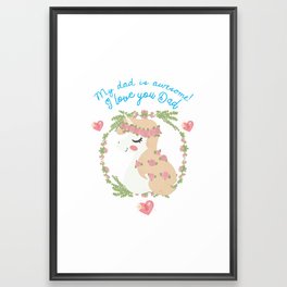 THIS UNICORN'S DAD IS AWESOME Framed Art Print