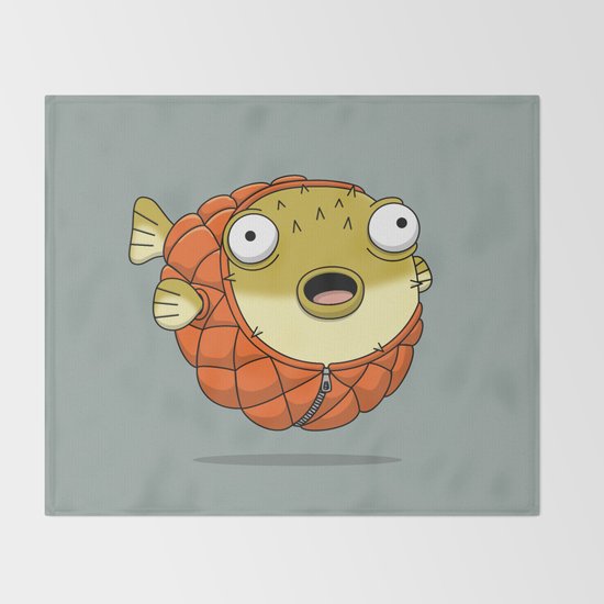 Puffer fish Throw Blanket