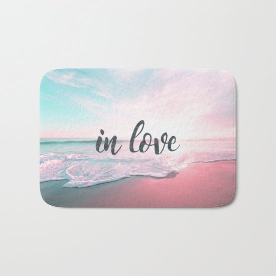 In Love on the beach Bath Mat