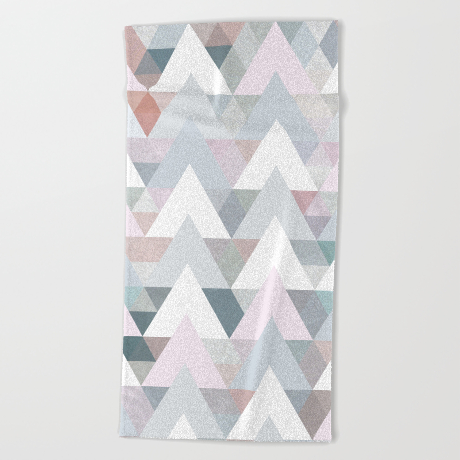 Pastel Graphic Winter Trees On Geometry Abstractart Beach Towel