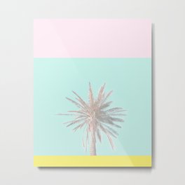 Pastel Candy Palm Metal Print | Dream, Tropical, Summervibes, California, 50S, Summer, Pastelpink, Pastel, Turquoise, Palm Tree 