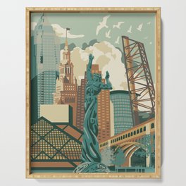 Cleveland City Scape Serving Tray