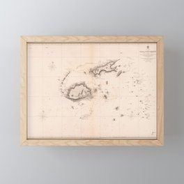 Vintage Map Print - Admiralty Chart No 2691 Fiji, 1859 Framed Mini Art Print
