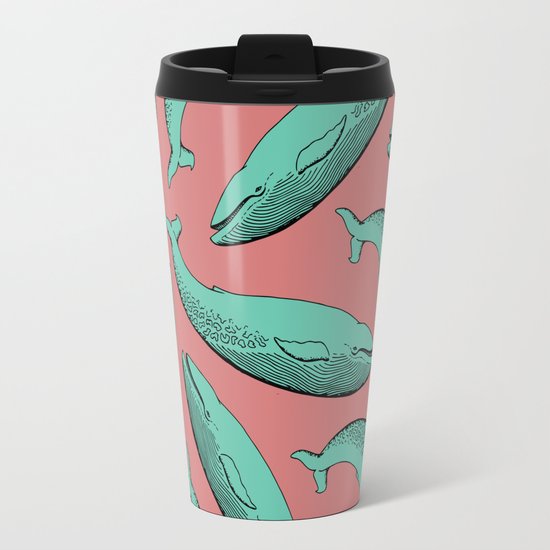 calm whale pattern Travel Mug