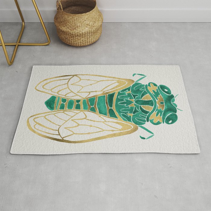 Cicada – Green & Gold Rug