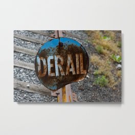 Derail at Steamtown Rail Yard Scranton Safety Railroad Safety Equipment Metal Print | Railway, Rust, Railroad Track, Rusted, Digital, Railfan, Train, Safety, Abandoned, Pennsylvania 